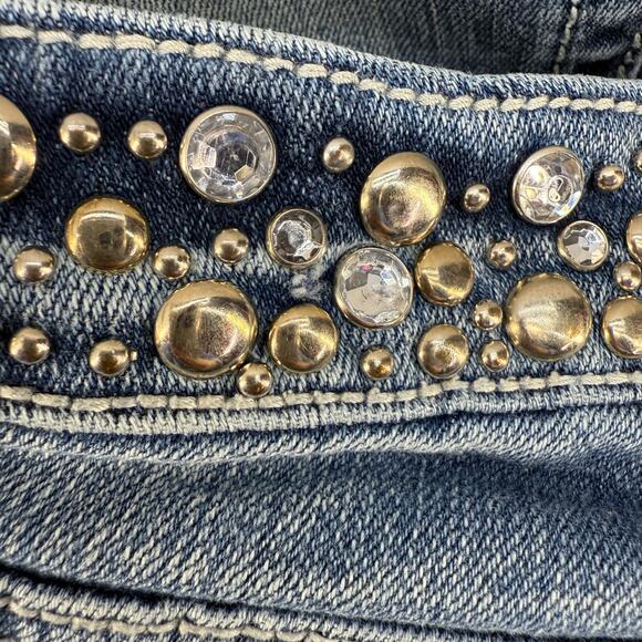 Miss Me Jeans Women's 26 (2) Blue Boot Cut Studded Embellished Preppy Western - Picture 7 of 15